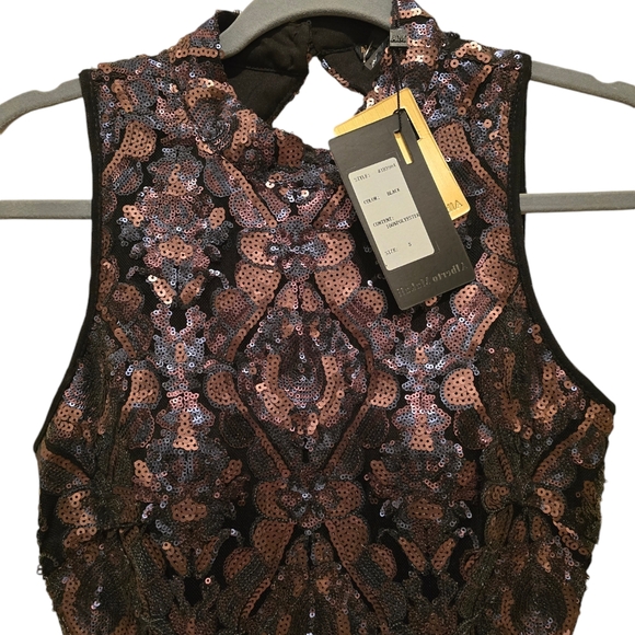 NWT Alberto Makali Sequin Halterneck Mini Dress. Size Small - Picture 6 of 11